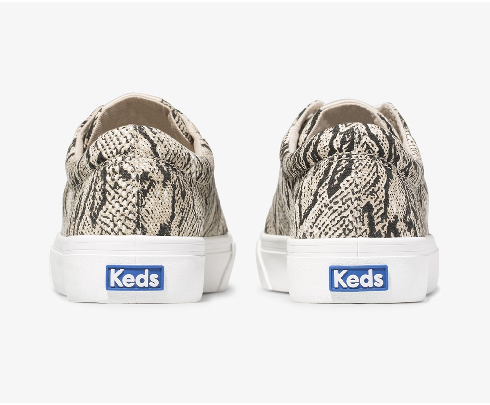 Tenis Keds Mujer Blancos/Negros - Jump Kick Snake - 6385-QZJBO